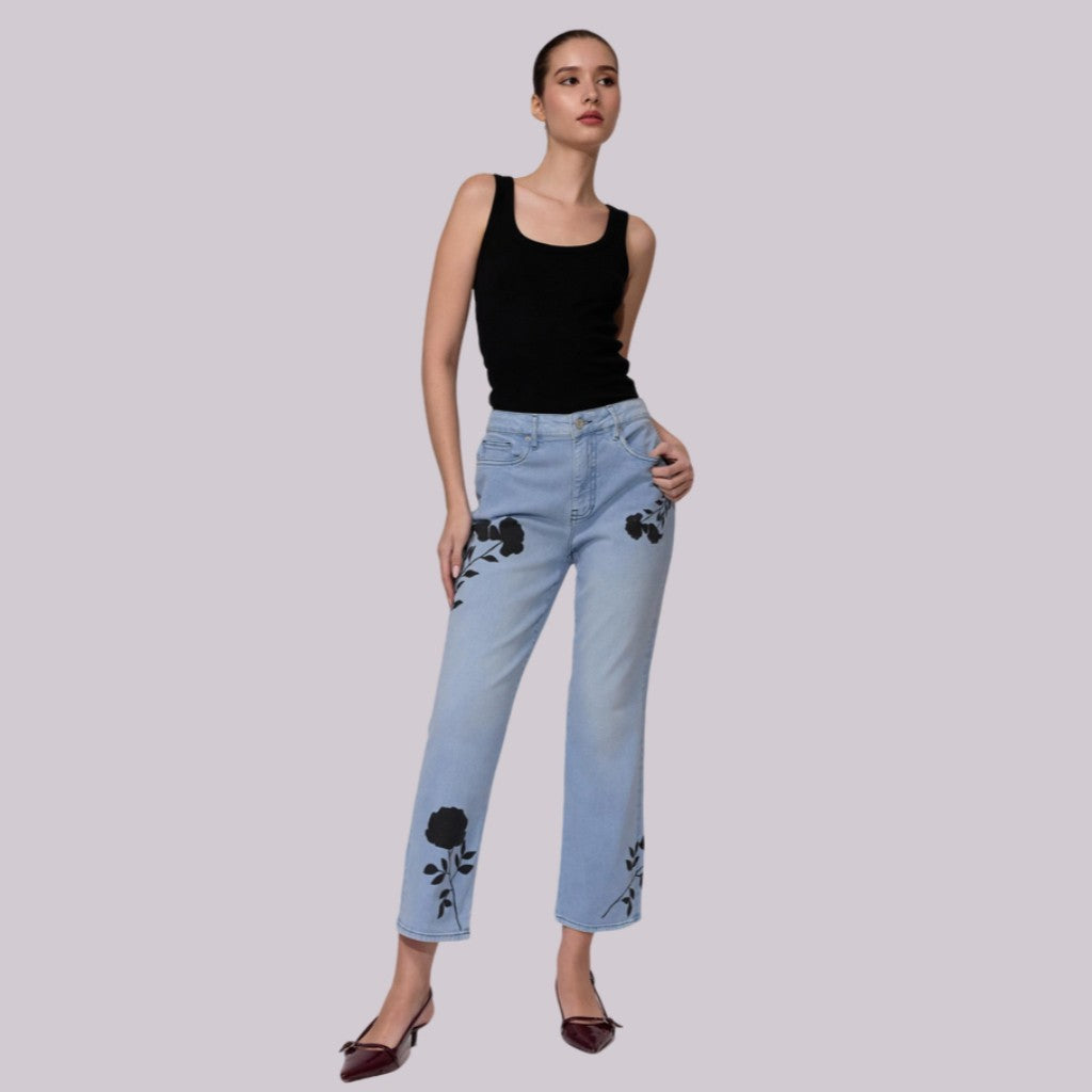Straight Leg Jeans Mid Rise