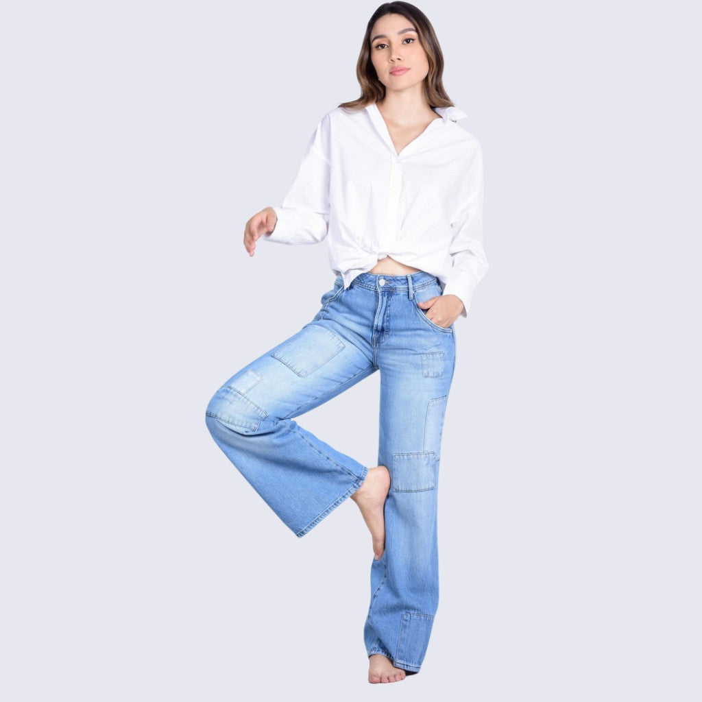 Wide Leg Jeans Mid Rise