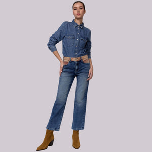 Straight Leg Jeans Mid Rise