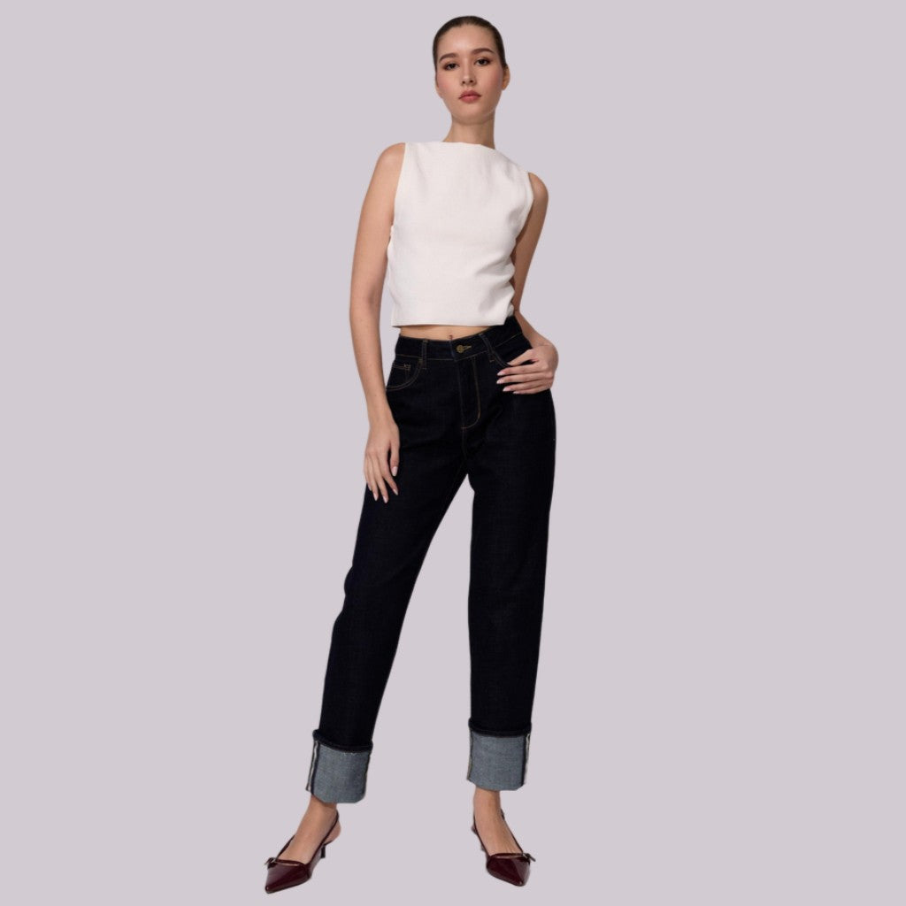 Straight Leg Jeans Mid Rise