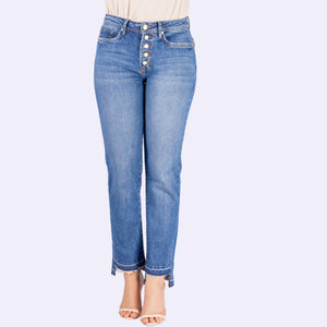 Straight Leg Jeans Mid Rise