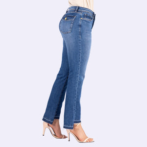 Straight Leg Jeans Mid Rise