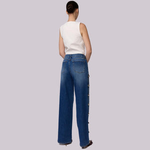 Wide Leg Jeans High Rise Bolones