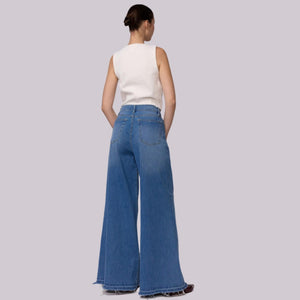 Super Wide Leg Jeans High Rise Pinton Print