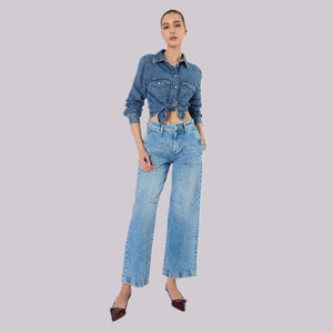 Culotte Jeans High Rise